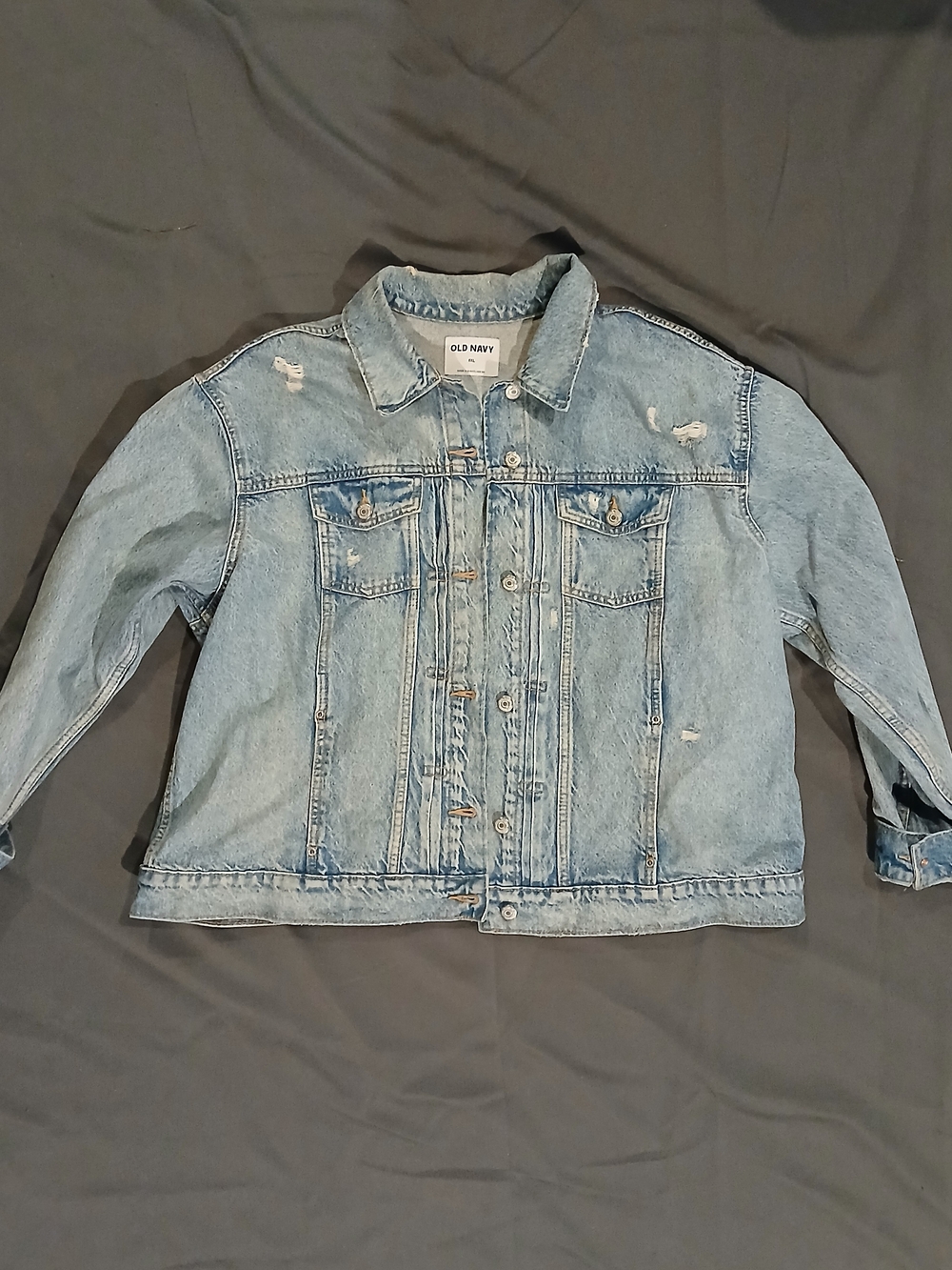 Old Navy Light Blue Distressed Kids Denim Jacket